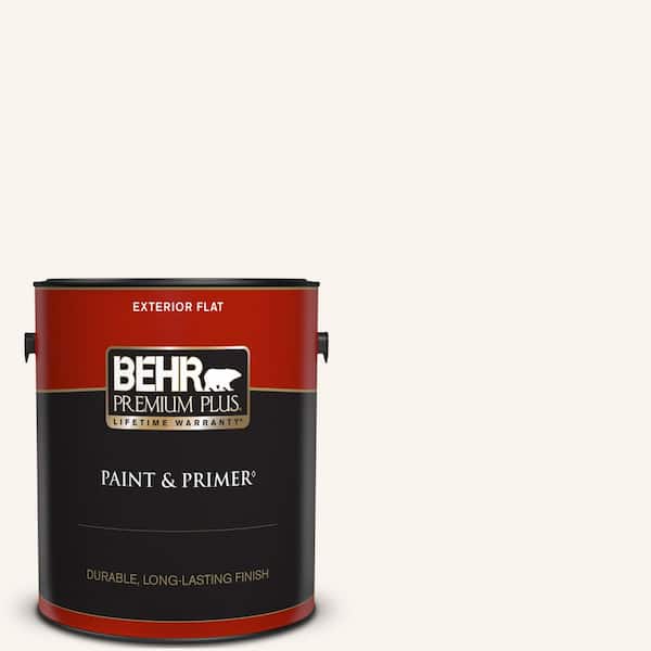 BEHR PREMIUM PLUS 1 gal. #PR-W13 Crystal Cut Flat Exterior Paint & Primer