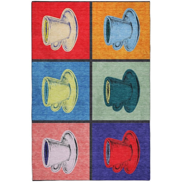 Dream Shag Premium Machine Washable Abstract ADS165 Kaleidoscope 8 ft. x 10 ft. Area Rug