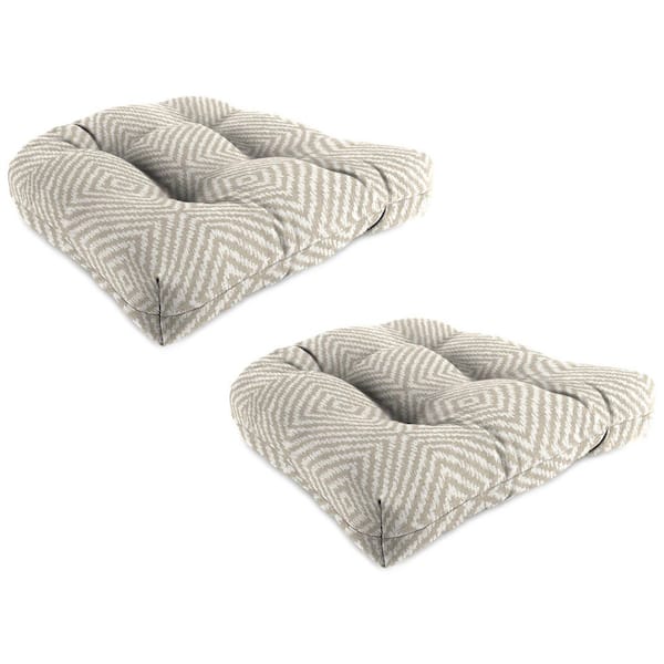 18 in. W x 18 in. D x 4 in. T Square Outdoor Wicker Seat Cushion in Encore Birch (2-Pack)