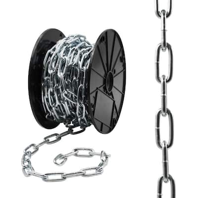KingChain 3/8-in x 20-ft Zinc-Plated Grade 43 High-Test Tow Chain with 3/8-in  Grab Hooks - 5,400 lbs Safe Work Load - Storage Pail 427490 - The Home Depot