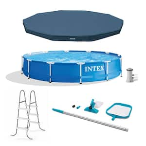 12 ft. x 2.5 ft. Metal Frame Above Ground Pool with Filter and Accessories, Round