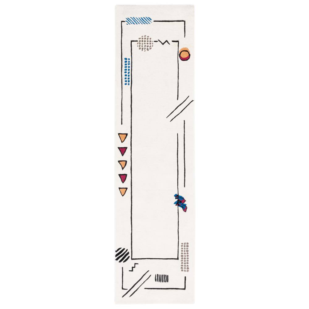 Fifth Avenue Ivory/Blue 2 ft. x 9 ft. Geometric Shapes Runner Rug price history on PriceWatchPro