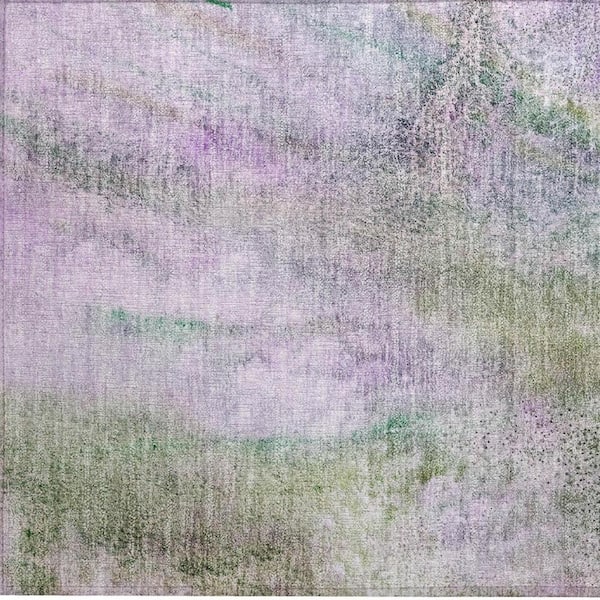 Purple 2 ft. x 3 ft. Abstract Indoor/Outdoor Area Rug