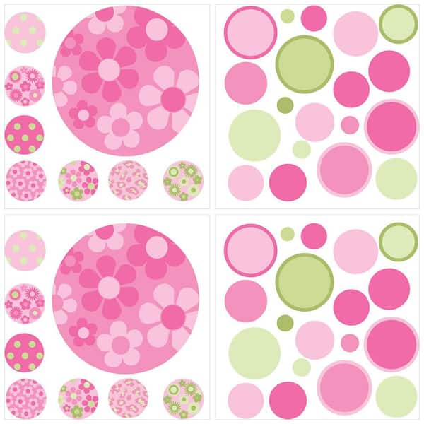 WallPOPs Pink and Green Gone Dotty MiniPops Wall Decals WPD99955 The