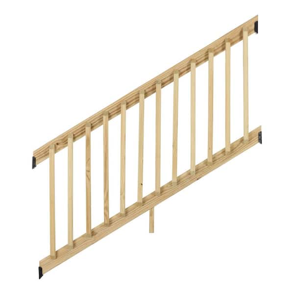 6 ft. Southern Yellow Pine Stair Rail Kit with B2E Balusters