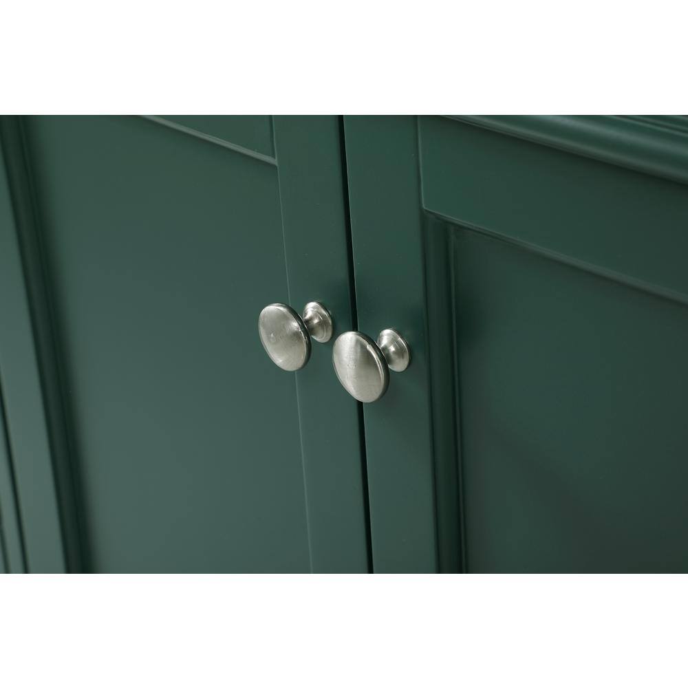 Green Solid Wood and Marble Single Bathroom Vanity