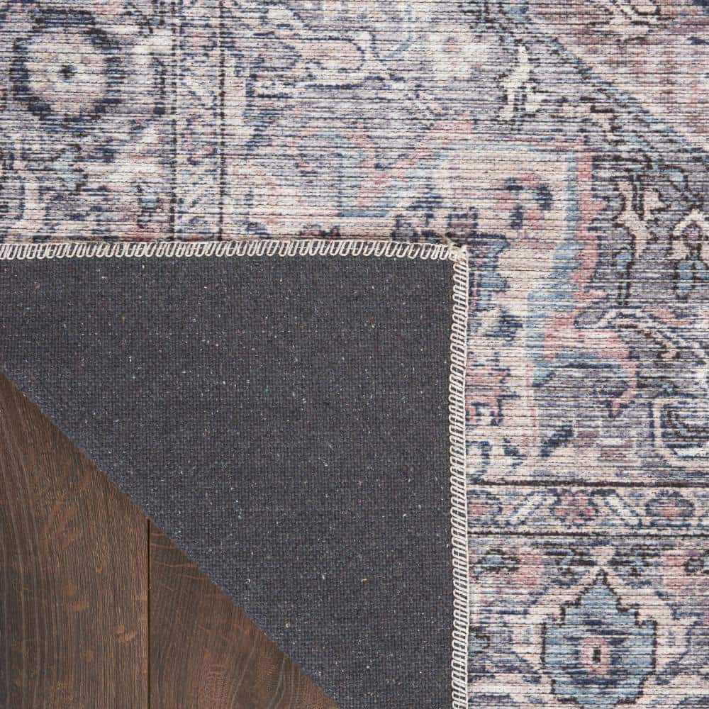 Gray Floral Cotton Chenille Rectangular 4' x 6' Area Rug