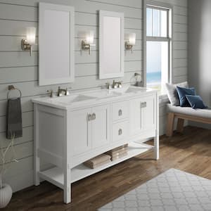 Marabou 60 in. W x 22 in. D x 34.5 in. H Bathroom Vanity Cabinet without Top in Linen White