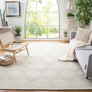 Textural Ivory 8 ft. x 10 ft. Geometric Solid Color Area Rug