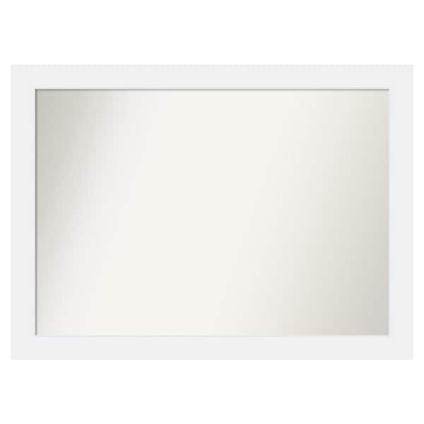 Corvino White 45 in. x 33 in. Custom Non-Beveled Matte Wood Framed Bathroom Vanity Wall Mirror