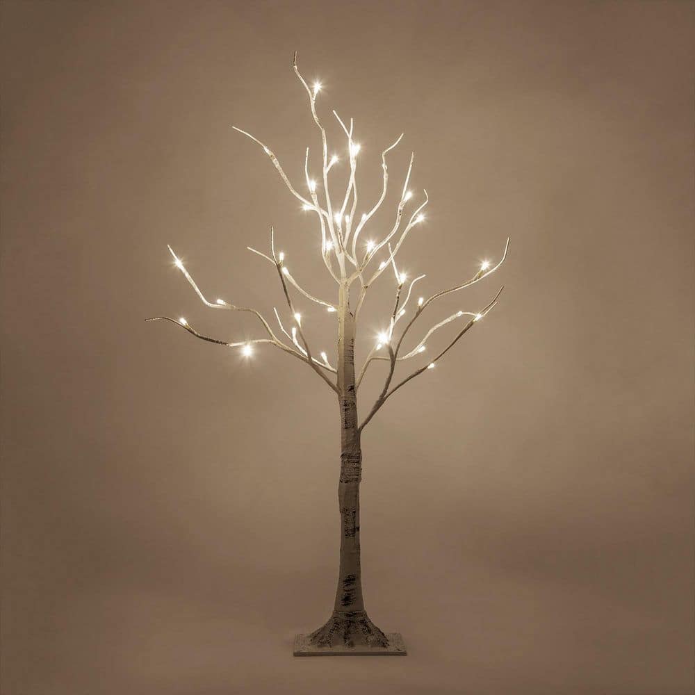 Artificial White Birch Twig Tree With Lighted Branches Rustic Christmas  Décor