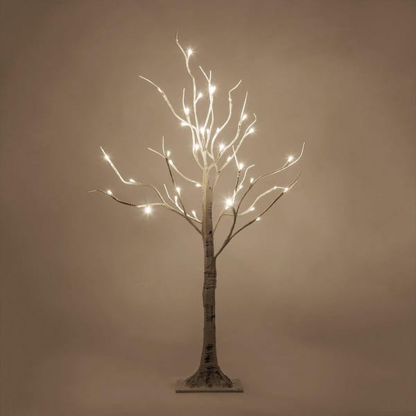 Kringle Traditions Lighted 3 ft. Artificial Twig Birch Tree with 36 Warm White LED Lights