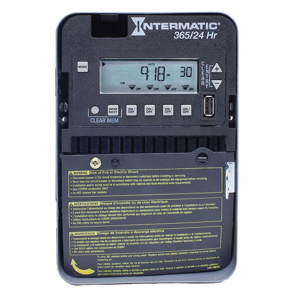 24-Hour/365 Day 4-Circuit Electronic Control, 120-277 VAC, 4-SPST/2-DPST, Indoor Metal Enclosure
