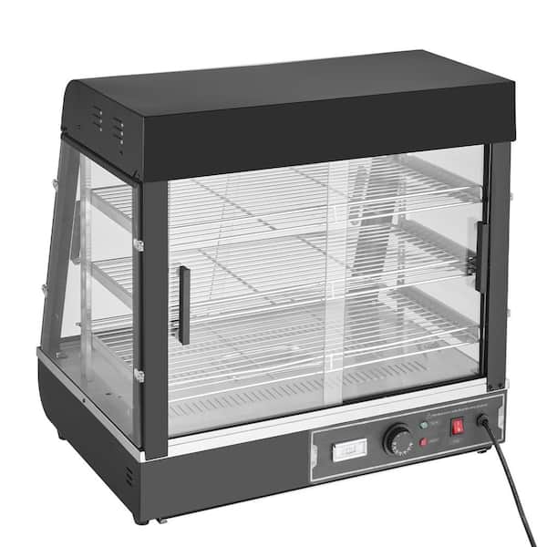 SVOPES 3-Tier Commercial Food Warmer Display, 117 qt. Black Buffet Server with 3-Tier Crocks