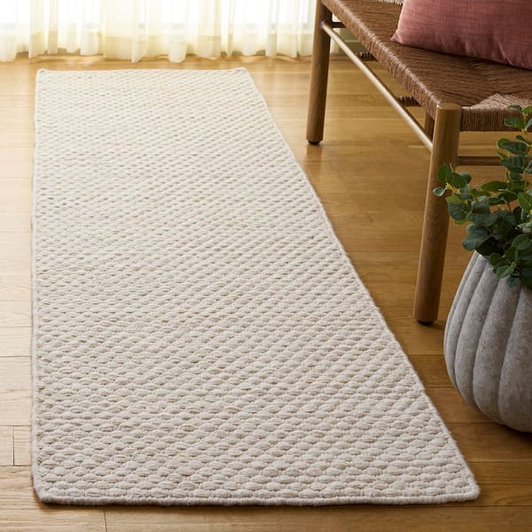 Vermont 2 ft. x 8 ft. Ivory Pebble Weave Runner Rug