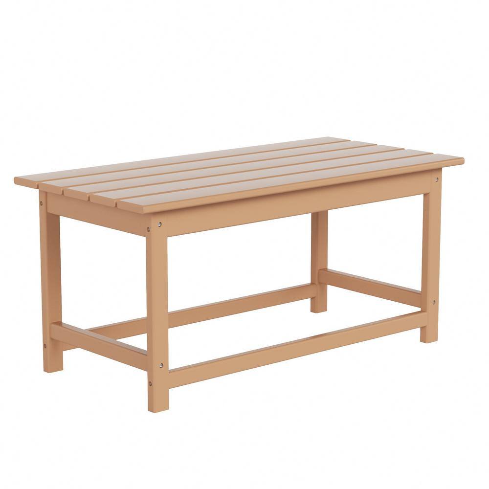 Teak HDPE All-Weather Outdoor Coffee Table, 35.5"