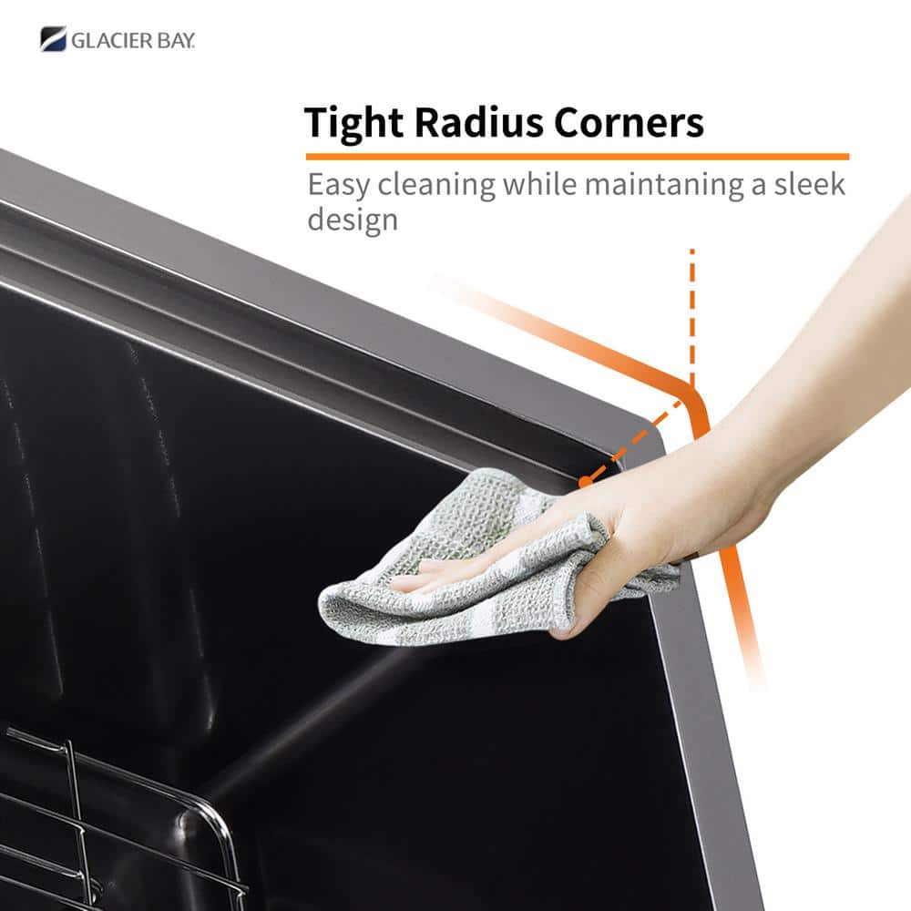 33" Gunmetal Black Stainless Steel Double Bowl Undermount Kitchen Sink