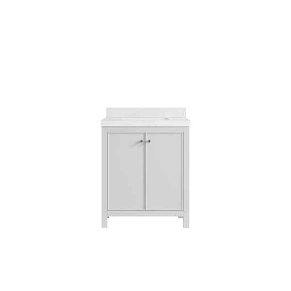 Willow Collections Chicago 30 in. Single Sink Freestanding White Bath Vanity with Empira White Qt. Top Unassembled