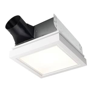 Roomside Series, Decorative, White Trim, 110 CFM, Roomside Ceiling Bathroom Exhaust Fan with LED Lighting, ENERGY STAR