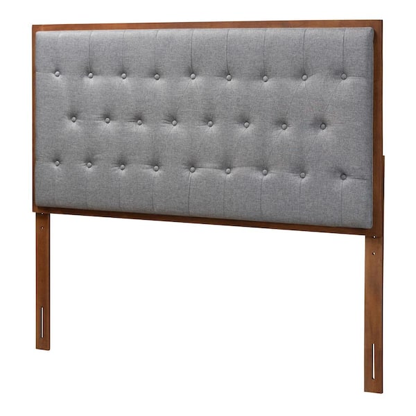 Baxton Studio Harumi Gray Queen Upholstered Headboard