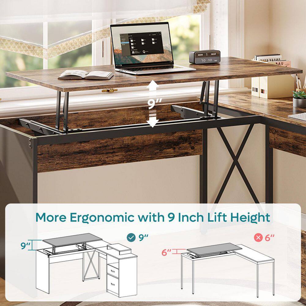 Rustic Brown L-Shaped Computer Desk - rated 4.4571 stars from 35 reviews