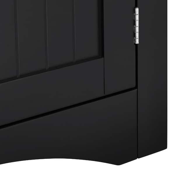Aoibox 24 in. W x 12 in. D x 32 in. H in Coffee Assembled Floor Corner Cabinet with Doors and Shelves for Bathroom, Kitchen