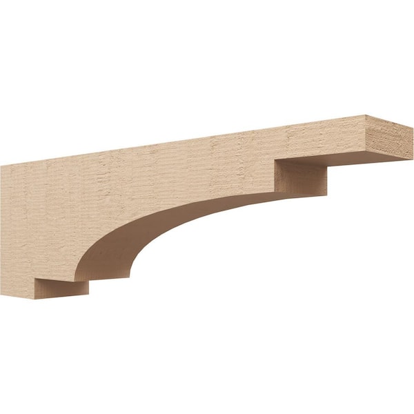 Ekena Millwork 6-in. x 36-in. x 12-in. Series 3 Thin Mediterranean Rough Cedar Woodgrain Timberthane Polyurethane Corbel, Primed Tan