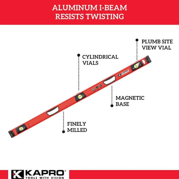 48 in. Magnetic Aluminum I-Beam with Plumb Site