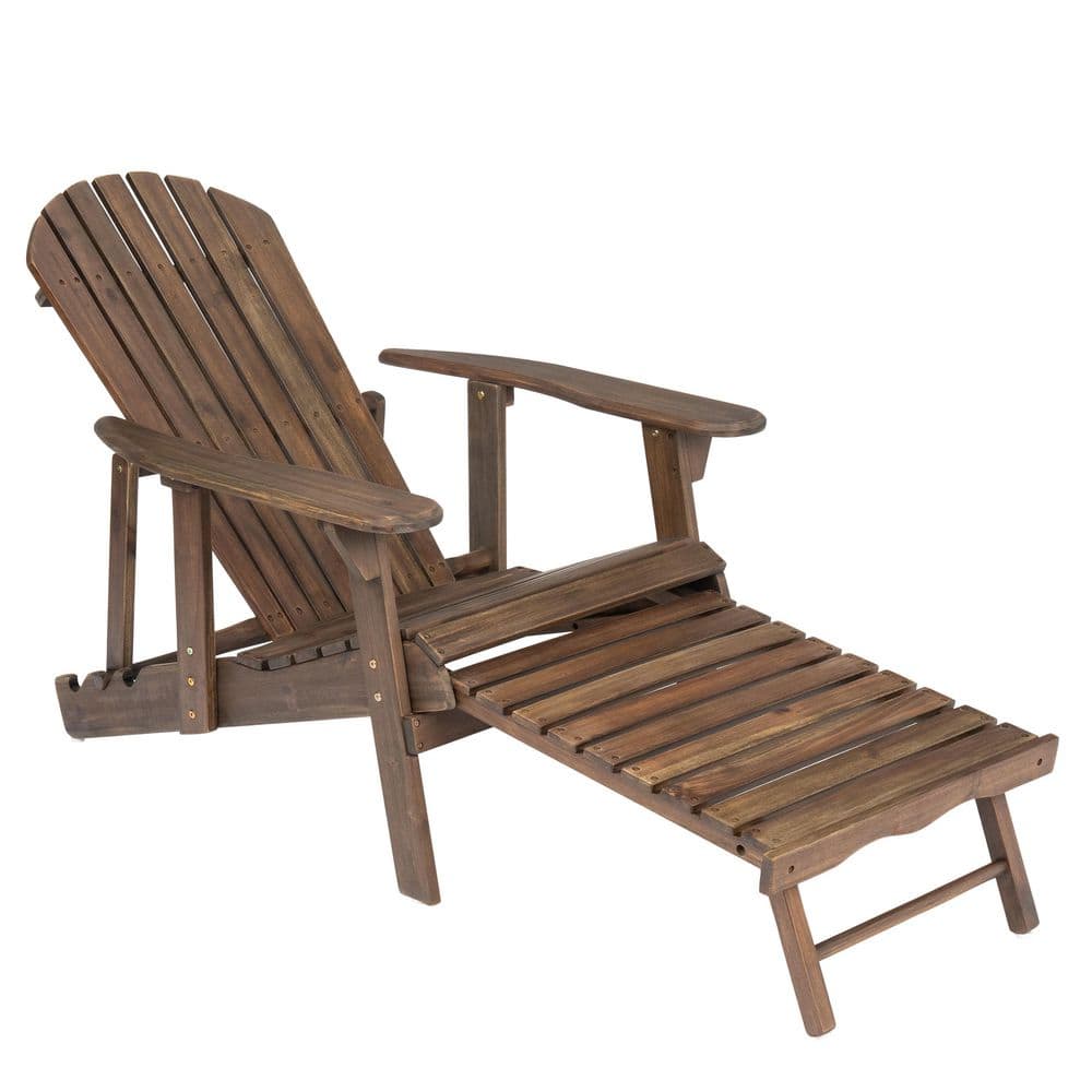 Drab Wood HDPE Plastic Outdoor Patio Adirondack Chair with Extendable Leg Rest price history on PriceWatchPro