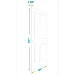 28 in. x 80 in. x 1-3/8 in. Shaker White Primed 5-Panel Solid Core Wood Interior Slab Door