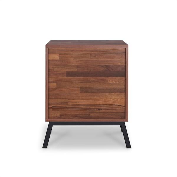 Acme Furniture Karine Walnut and Sandy Black End Table 80622