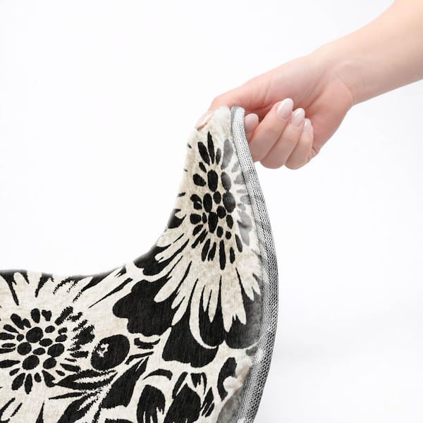 Dream Shag Premium Machine Washable Abstract ADS551 Black 5 ft. x 7 ft. 6 in. Area Rug