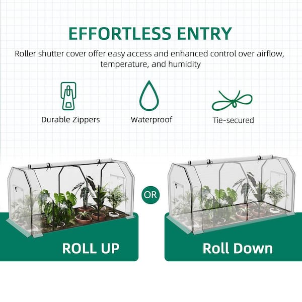 48 in. x 24 in. x 24 in. Outdoor Hexagonal Portable White Greenhouse