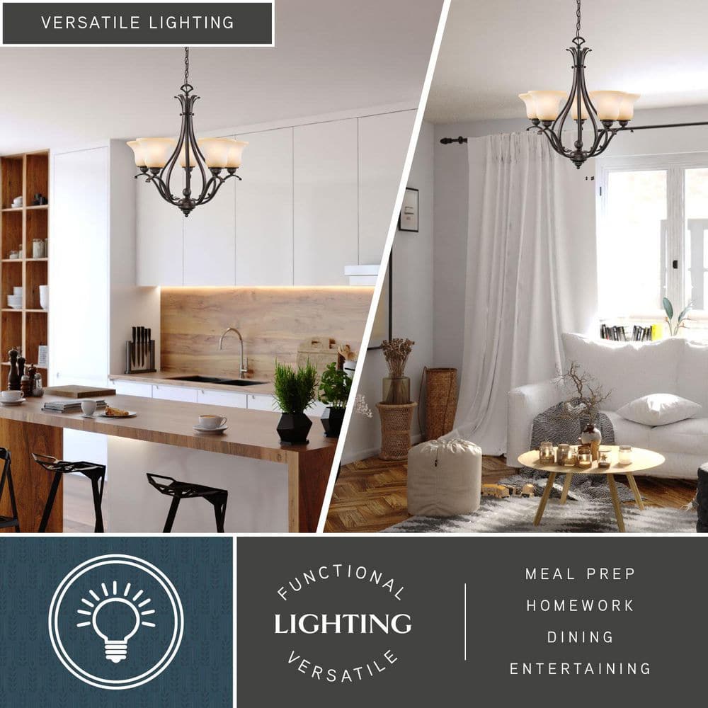 Monrovia Royal Bronze Traditional 5-Light Chandelier