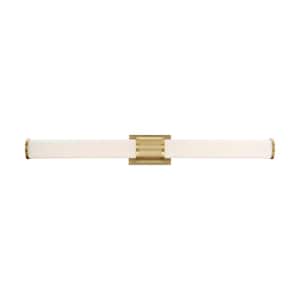 Caper 36 in. 3-Light Brushed Brass LED Vanity Light Bar