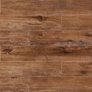 Daltile Laurelwood Smoke 4 in. x 6 in. Glazed Porcelain Floor and Wall ...