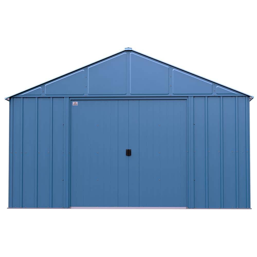 12 ft x 15 ft Blue Grey Steel Storage Shed