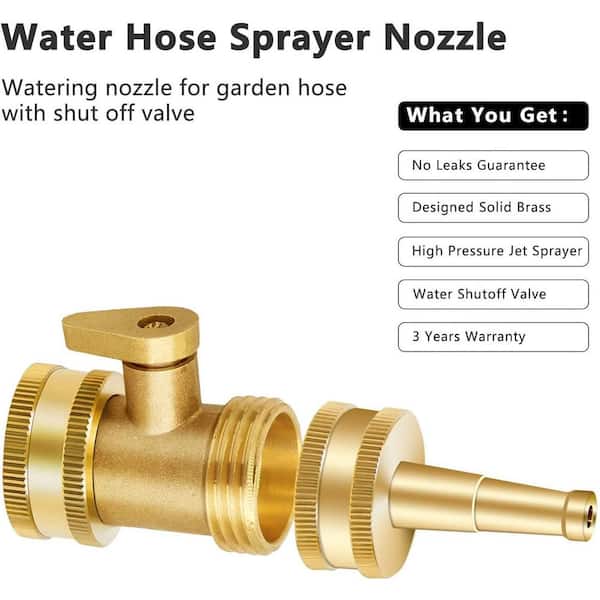 3/4 in. High Pressure Nozzle Water Hose w/Garden Hose Shutoff