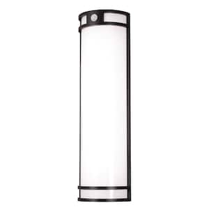 Elston 1-Light Black LED Outdoor Wall Lantern Sconce with Acrylic Shade
