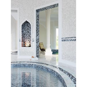 Mingles 12 in. x 12 in. Glossy Dark Gray Glass Mosaic Wall and Floor Tile (20 sq. ft./case) (20-pack)