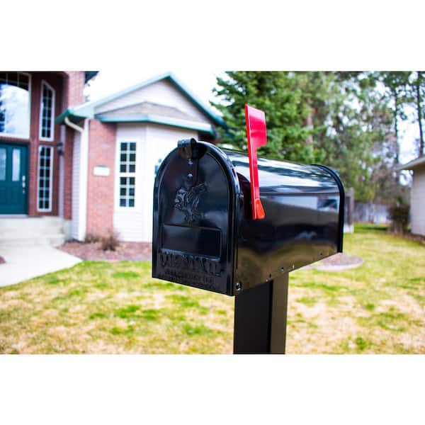 Architectural Mailboxes - Elite Black, Medium, Steel, Post Mount Mailbox
