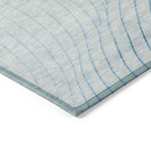 Chantille Machine Washable Indoor/Outdoor Abstract ACN2107 Sky 1 ft. 8 in. x 2 ft. 6 in. Accent Rug