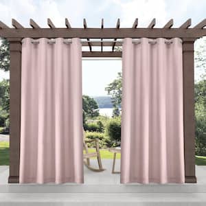 Delano Blush Solid Light Filtering Grommet Top Indoor/Outdoor Curtain, 54 in. W x 120 in. L (Set of 2)