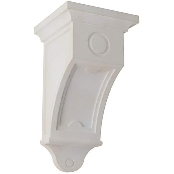 Ekena Millwork 7-1/2 in. x 14 in. x 7-1/2 in. Chalk Dust White Arts and Crafts Wood Vintage Decor Corbel