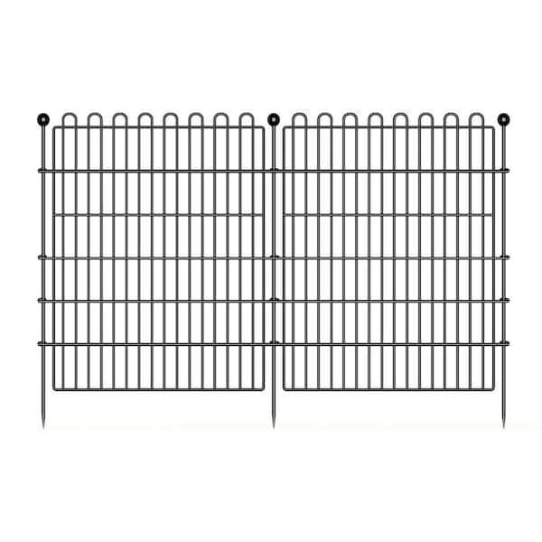 30 in. Metal Garden Fence 12 Panels With Gate Animal Barrier