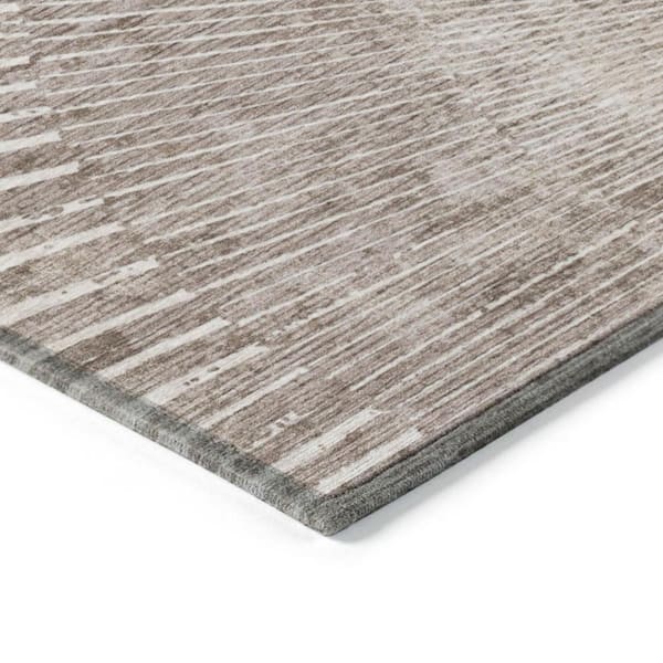 Taupe and Ivory 2 ft. x 3 ft. Woven Abstract Rectangle Indoor/Outdoor Area Rug