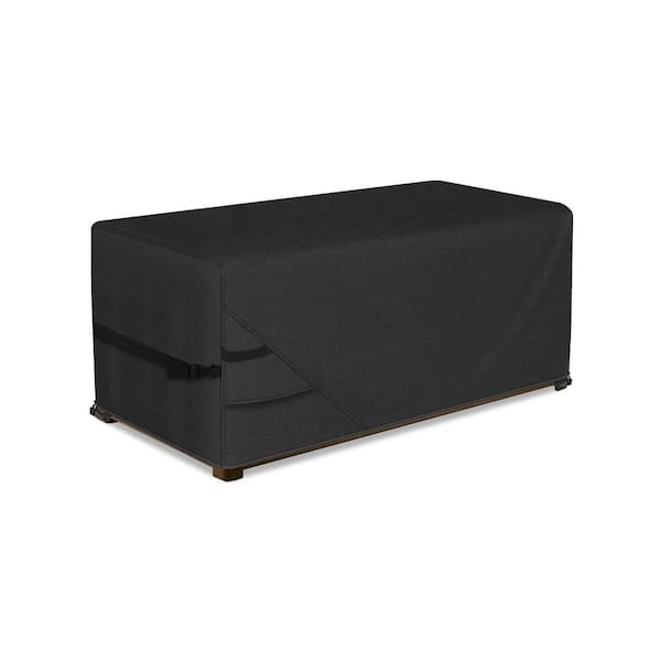 50 x 25 x 24 inch Black Patio Deck Box Storage Cover Waterproof Tear Resistant Outdoor 90-116 Gallon Rectangular