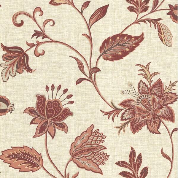 Beacon House Heritage Salmon Jacobean Flower Wallpaper