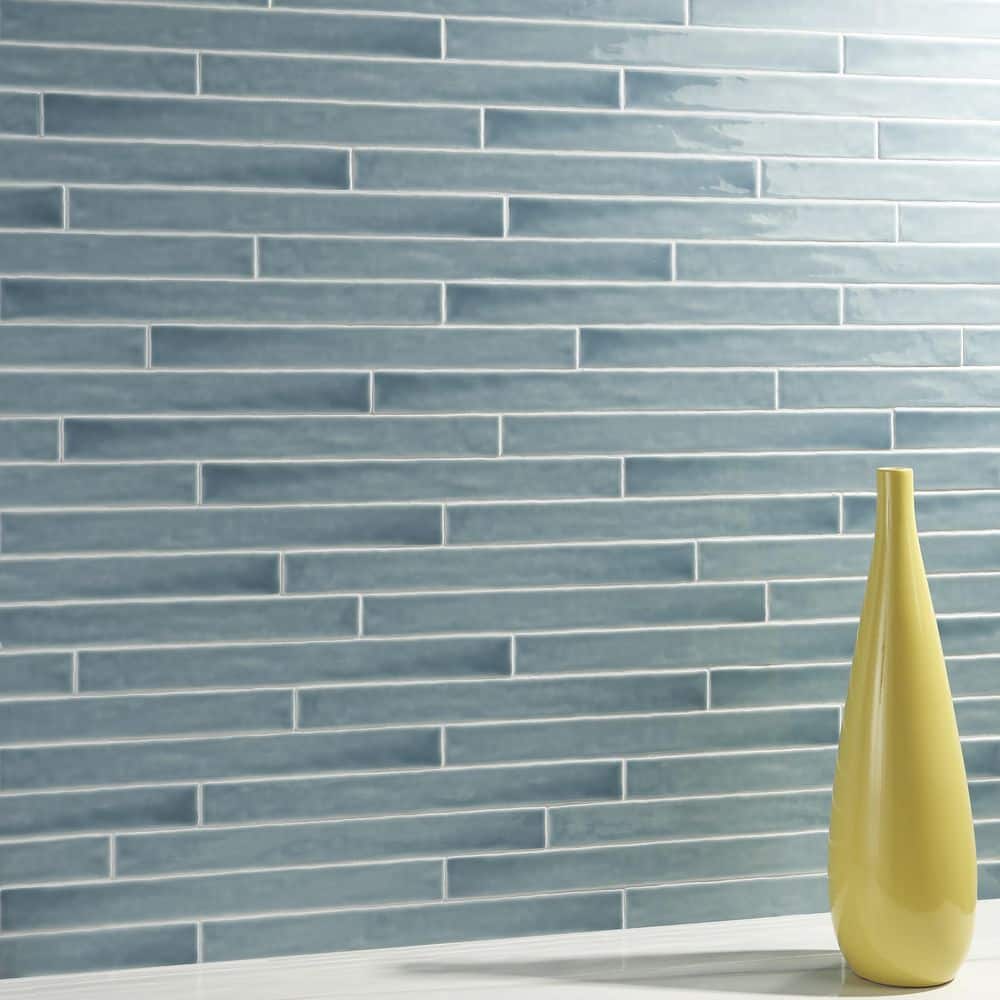 Nantucket Blue 2" x 20" Polished Ceramic Subway Wall Tile
