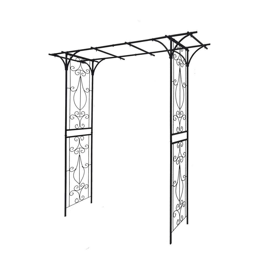 80.3 in. x 20.5 in. x 81.1 in. Outdoor Black Metal Garden Climbing Plants Support Rose Arch Arbor price history on PriceWatchPro